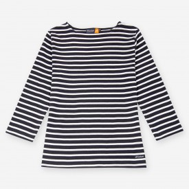 Crouesty women's classic sailor top with 3/4 sleeves in organic cotton