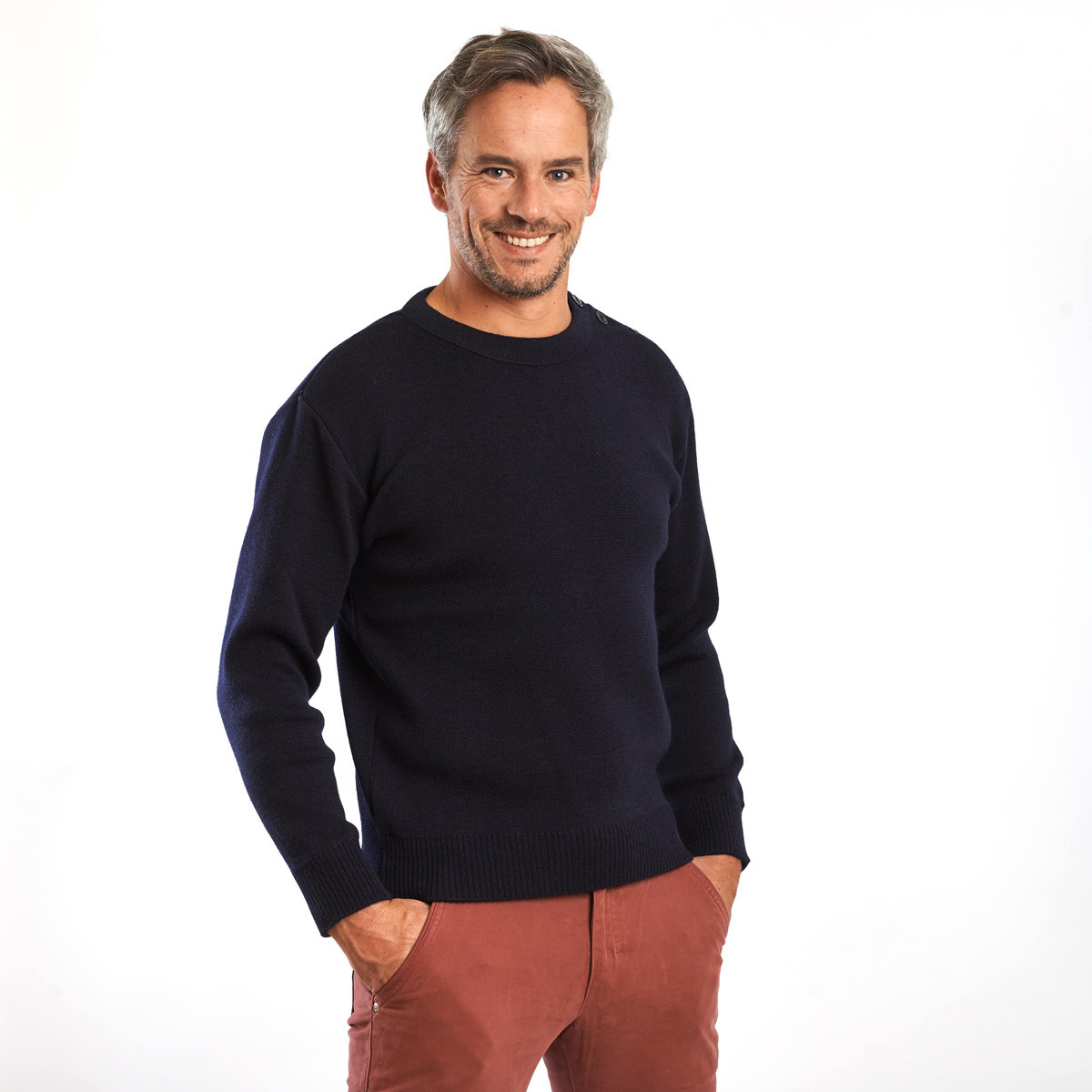 Women's Breton Rouge Traditional Guernsey Jumper
