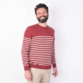 Pull homme col camionneur à boutons ARGENTINE en coton - All'Océan