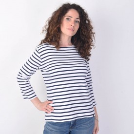 Crouesty women's sailor top with 3/4 sleeves in organic cotton All'Océan