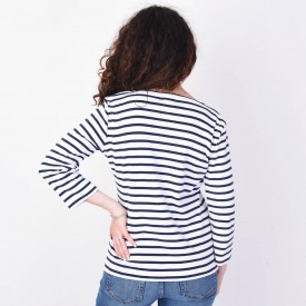 Crouesty women's sailor top with 3/4 sleeves in organic cotton All'Océan