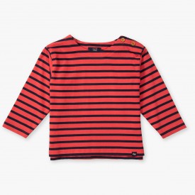 Marinière Crevette enfant | Coton biologique épais 300 grammes – All’Océan