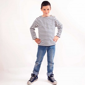 Children's sailor top in thick organic cotton 300 grams SHRIMP