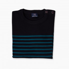 Pull Marin en laine Mérinos pour Femme avec coudières en voile 100