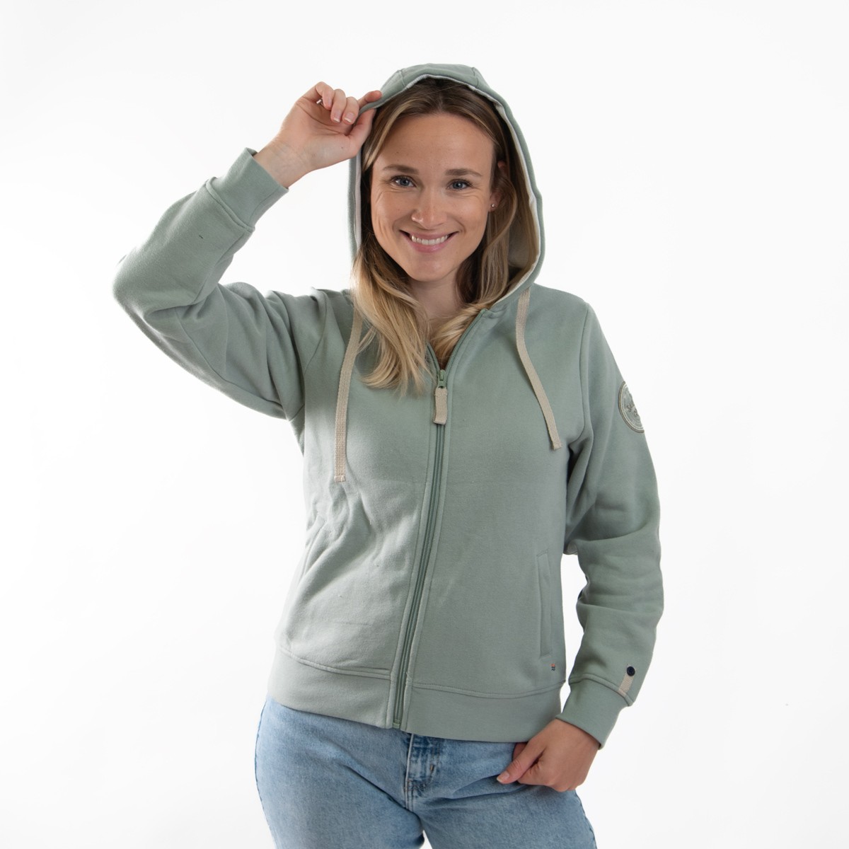 gilet sweat zippé femme