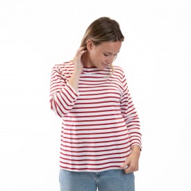 Crouesty women's sailor top with 3/4 sleeves in organic cotton All'Océan