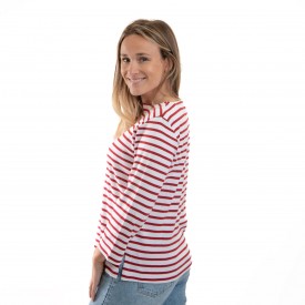 Crouesty women's sailor top with 3/4 sleeves in organic cotton All'Océan