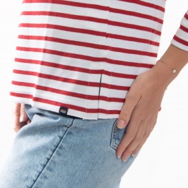 Marinière classique femme Crouesty manches 3/4 en coton biologique