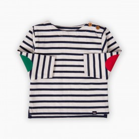 Children's sailor top in thick organic cotton 300 grams SHRIMP