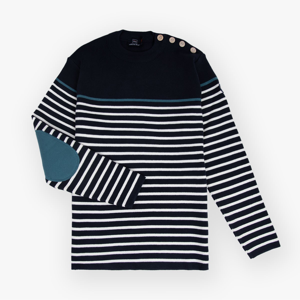 Pull marin avec coudières
