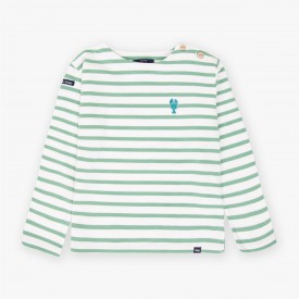 Marinière Crevette enfant | Coton biologique épais 300 grammes – All’Océan