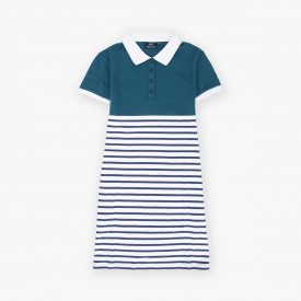Manille – Robe polo marinière femme
