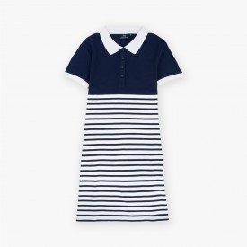 Manille – Robe polo marinière femme