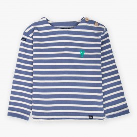 Marinière Crevette enfant | Coton biologique épais 300 grammes – All’Océan