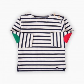 Marinière Crevette enfant | Coton biologique épais 300 grammes – All’Océan