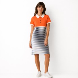 Manille – Robe polo marinière femme