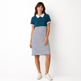 Manille – Robe polo marinière femme
