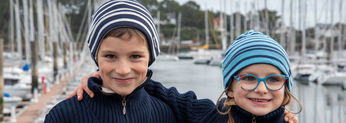 Bonnet marin & chouchou rayé