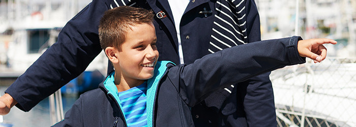 Waxed sailor, shorts and jacket for child