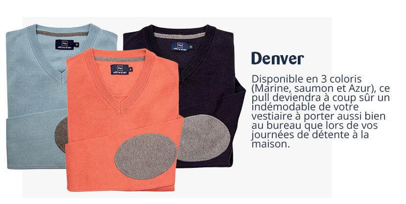 Pull Denver All'Océan 100% coton pour homme