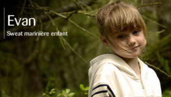 Look enfant  : Evan, sweat marin mixte pour enfants